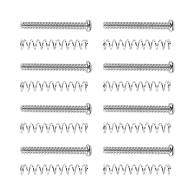 Juego de 8 tornillos para pastilla de guitarra Bling Bling Resorte de Hierro plateados