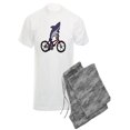 thumbnail image 1 of CafePress - Funny Shark Riding Bicycle - Men's Light Pajamas, 1 of 1