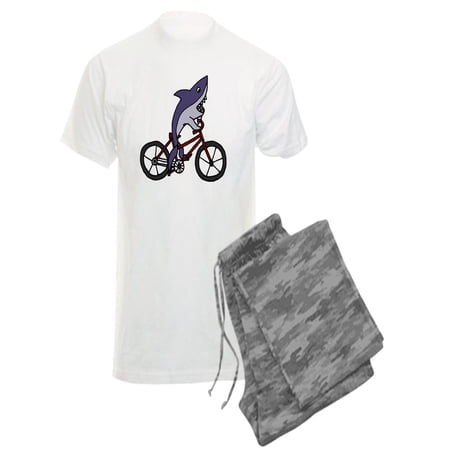 CafePress - Funny Shark Riding Bicycle - Men s Light Pajamas price history on PriceWatchPro