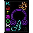 thumbnail image 1 of Multicolored Karaoke LED Neon Sign 19" Tall x 15" Wide - inches Black Square Cut Acrylic Backing, with Dimmer - Premium built indoor Sign for Studio, Club, Home décor, Event, Workshop, Storefront., 1 of 7
