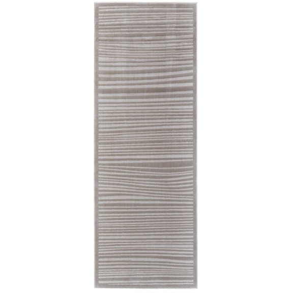 Feizy Melina Modern Solid, Taupe/Silver/Tan, 2'10" x 7'10" Runner Easy Care Fade Resistant Stain Resistant Luxury & Glam Design Carpet for Living Dining Bed Room
