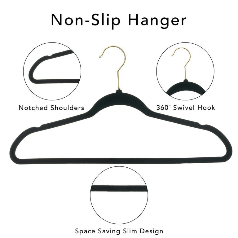 White/Black Plastic Rubber Grip No-Slip Hangers (50-Pack) - On Sale - Bed  Bath & Beyond - 35653567