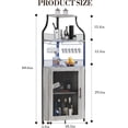 thumbnail image 3 of Industrial 5 niveles de esquina bar gabinete con glass holder - estilo rural liquor gabinete con estante y door para home bars y coffee bars, 3 of 8