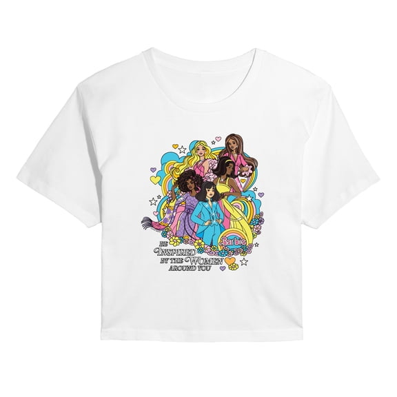 Barbie - 70s Barbies - Juniors Cropped Graphic T-Shirt
