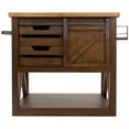thumbnail image 3 of Yosemite Home Decor Wood Kitchen Island with Butcher Block Top in Brown, 3 of 11