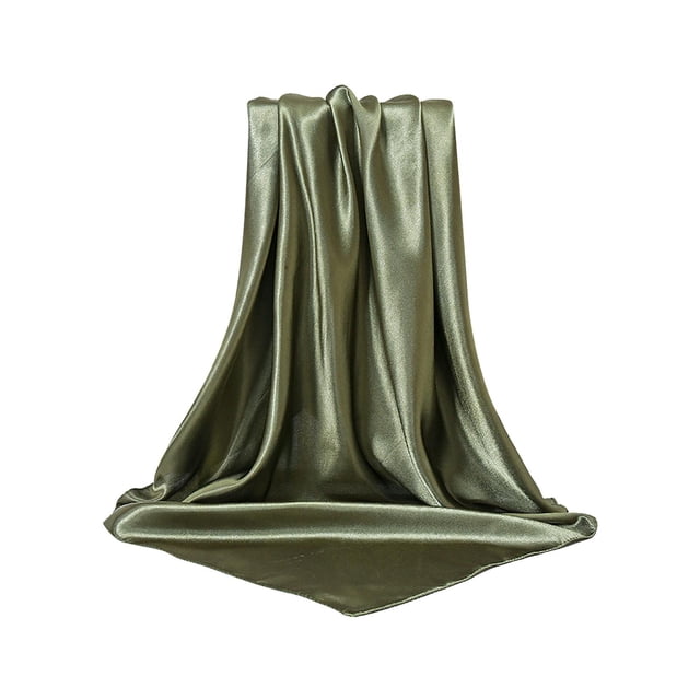 Pañuelo cuadrado para el cuello, ligero, transpirable, de color liso, elegante, para la cabeza. Verde