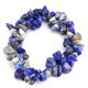 thumbnail image 1 of Granjero Gordo Pulsera de cuentas hecha a mano, pulsera elástica tejida de doble capa con piedra triturada irregular de cristal natural, azul oscuro, 1 of 5