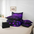 thumbnail image 6 of Manfei 7-Piece Twin Bedding Set - Futuristic Cubes Black Green Plaid, Reversible Geometric Grid, 6 of 8