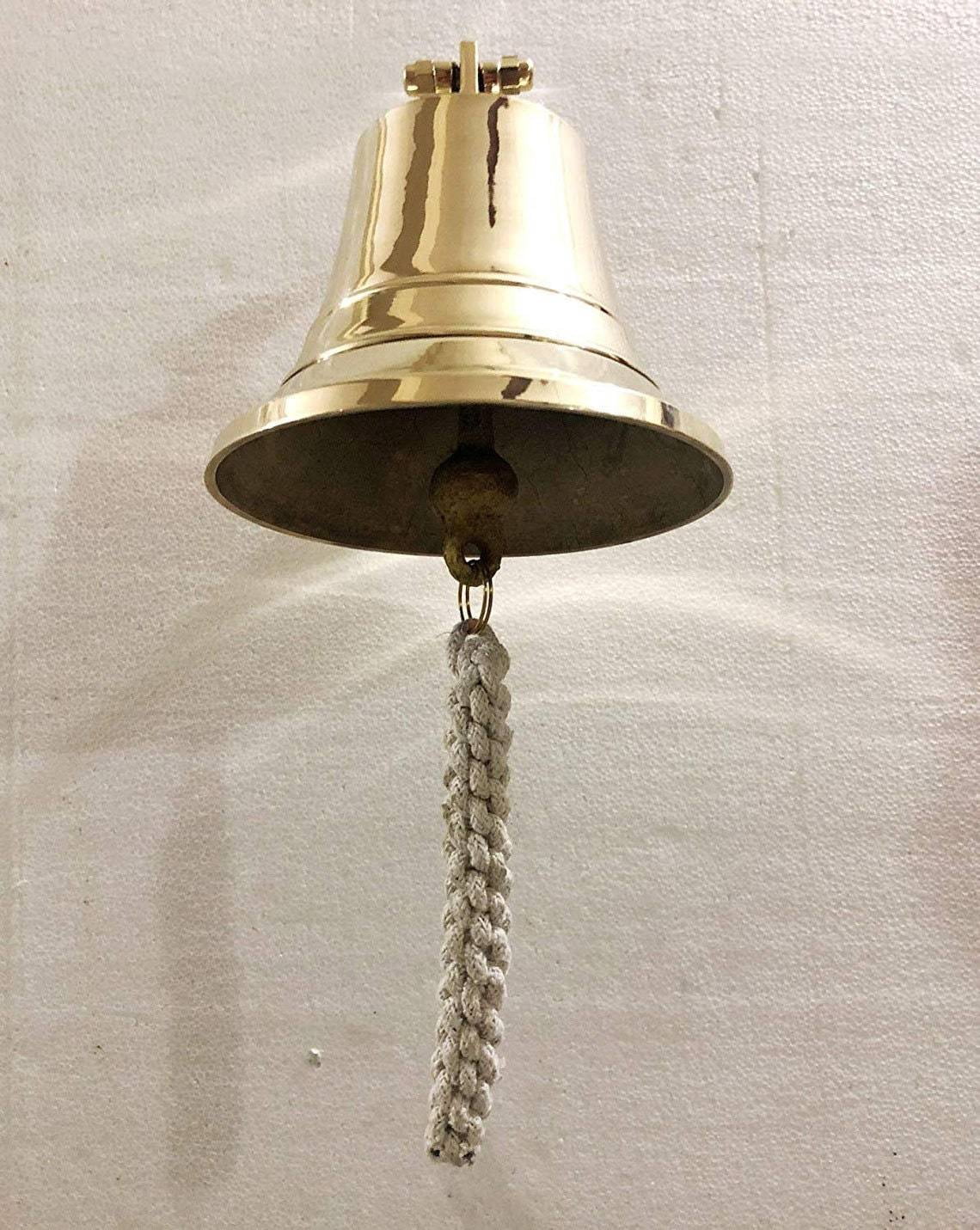 Antique 6 inches Nautical Brass Ship Bell Nautical Maritime Marine Boat Wall Han