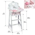 thumbnail image 6 of Doll High Chair with Accessories and Free Personalization Kit - White/Pink/Gingham, 6 of 12