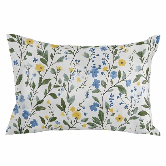 Summer Elegant Botanical Green King Size Pillow Cover, Pillowcase Protectors with Zipper, Breathable Decorative Throw Pillow Case Cover, Pillow Shams for Couch Sofa 20x36Inch