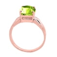 thumbnail image 2 of Mauli Jewels Rings for Women 2.25 Carat Cushion Cut Peridot Ring 4-Prong 10K Rose Gold, 2 of 6