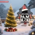 thumbnail image 4 of Stylish Metal Hanging Christmas Tree Wind Spinner - Festive Design with Santa Hat & Stars Perfect for Yard & Garden Decor, 4 of 7