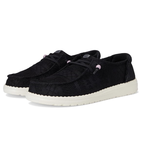 Zapatillas de Encaje de Crochet Negras Wendy para Mujer HEYDUDE Talla 6 M