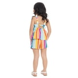Wonder Nation Toddler Girls Cotton Poplin Striped Peplum Top and Short Set, 2-Piece, Sizes 12M-5T
