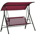 thumbnail image 1 of Outsunny 3-Seat Patio Swing Chair with Adjustable Canopy Wine Red, 1 of 10