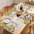 thumbnail image 5 of Easter Placemats Set of 4 Farmhouse Flowers Wreath Sheep Rabbits Duck Eggs Place Mats Indoor Wipeable Table Mats Washable Cloth Dining Table Placemats for Kitchen Holiday Party Home Decor 13x19 Inch, 5 of 9