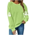 thumbnail image 2 of Antqov Sweatshirt for Women, Crewneck Pullover Ghost Printed Stylish Oversized Tops, Outdoor Halloween Theme Soft Joyful Clothes, 2 of 7