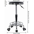 thumbnail image 3 of Taburete de Giratorio con Ajustable en Altura Moderno Estilo de Metal Industrial Bancos de Ruedas para hogar Oficina Trabajo (Negro), 3 of 4