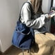 thumbnail image 4 of Bolso de hombro vaquero para mujer, estilo hobo, informal, de lona, estilo vintage, tipo mensajero, de gran capacidad, color azul marino., 4 of 5