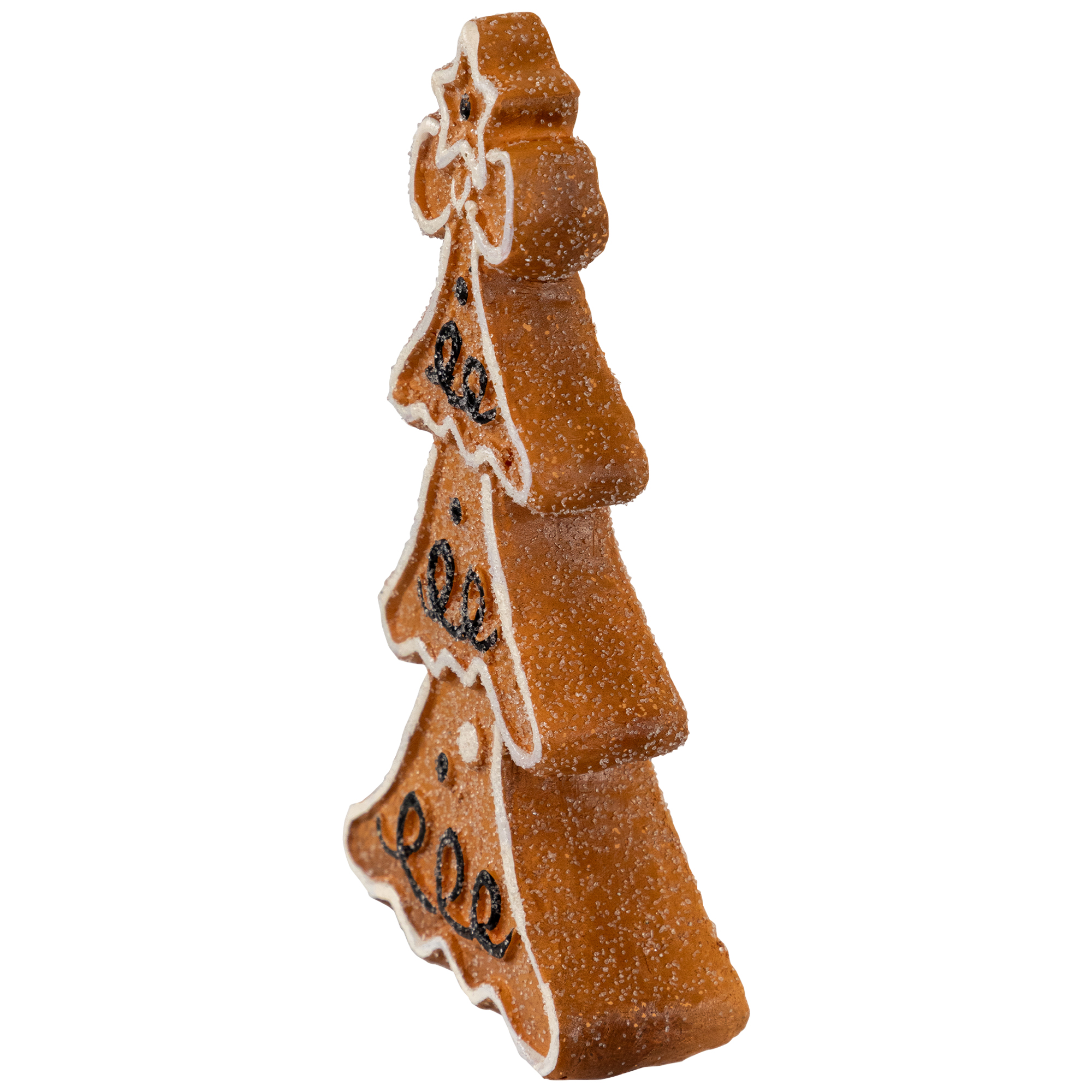 6.25" Frosted Gingerbread Christmas Tree with Star Topper Tabletop Decor