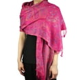 thumbnail image 1 of NYFASHION101 Women's Large Soft Paisley Floral Pattern Scarf Shawl Wrap, Fuchsia, 1 of 4