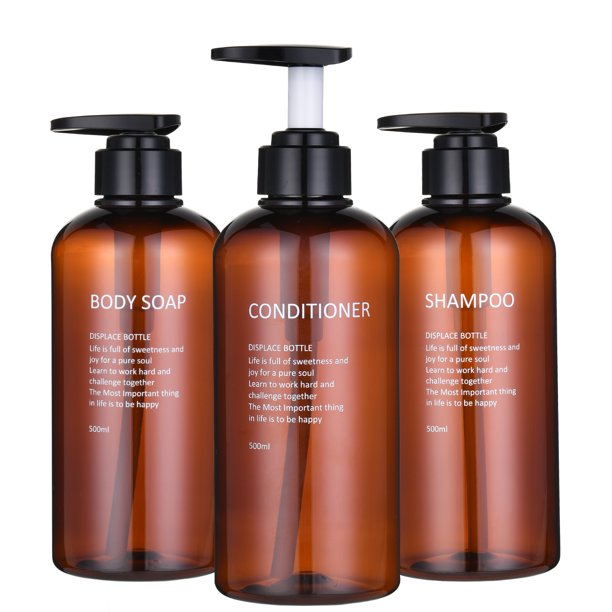 Refillable Shampoo and Conditioner Bottles, 16.9oz/500ml Empty Shampoo