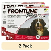 (2 pack) FRONTLINE Plus Flea and Tick Treatment for Extra-Large Dogs, 6 Monthly Doses
