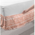 thumbnail image 2 of Orange and White Bed Skirt, Hand Drawn Geometric Shapes with Grunge Effect Rhombuses Triangles Dots, Elastic Bedskirt Dust Ruffle Wrap Around for Bedding Decor, 4 Sizes, Orange White, by Ambesonne, 2 of 2