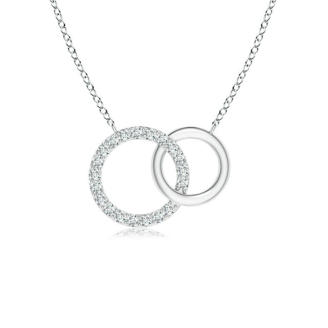Angara Collier en Diamant Naturel - Collier Cercle en Diamants Emboîtables en Platine pour Femmes