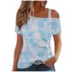 thumbnail image 2 of Fiudx Ofertas y Liquidaciones Blusa con Botones y Manga Corta con Hombros Descubiertos y Estampado para Mujer, 2 of 5