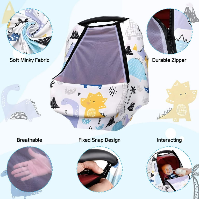Fixdono Baby Car Seat Covers with Breathable Peep Window, 360