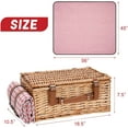 thumbnail image 4 of Wicker Picnic Basket Set for 2 Persons with Waterproof Picnic Blanket and Large Insulated Cooler Compartment, Willow Picnic Hamper Basket with Cutlery Service Kits for Camping, Wedding (Red), 4 of 8