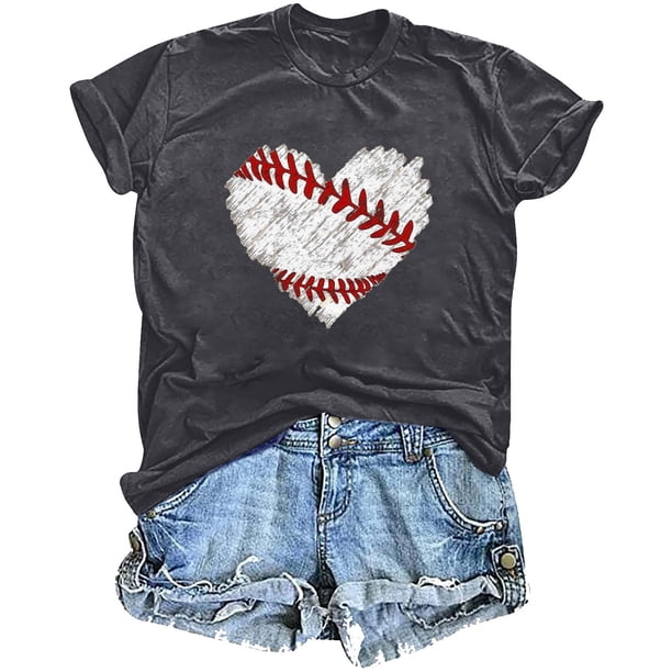 Mujeres Impreso Casual Top, Manga Corta Crew Cuello Blusa para la Primavera Y el Verano Desgaste, Ligero Imitación Algodón Moda Tee