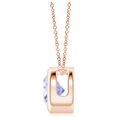thumbnail image 2 of ANGARA Natural Bezel-Set Round Tanzanite Solitaire Pendant in 14K Rose Gold for Women (Size-5mm) | December Birthstone, Birthday, Anniversary, Jewelry Gift for Women | Natural Tanzanite Necklace, 2 of 8
