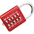 thumbnail image 1 of HUGFEGWE 10 Digit Push Button Combination Padlock Digital Lock for Locker Cabinet Case Drawer,Fixed Gym Cabinet Door Toolbox Padlock Gym Sports Lock,Red 1PCS CJB91-26081, 1 of 8