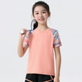 thumbnail image 7 of GYRATEDREAM Girls Athletic Shirts Short Sleeve Active T-Shirts Dry Fit Sports Workout Shirts for Kids Teens , 5-6 Years, 7 of 7