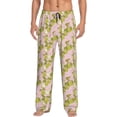 thumbnail image 2 of Lsque Pears And Flower Print Men's Pajama Pants, Lounge Pant - Comfortable Home Wear,Elastic Waistband, Stylish Design-Medium, 2 of 9