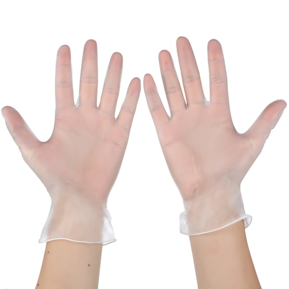 100/200/500 Pack L/XL Extra Large Vinyl PVC Disposable Gloves - Non Latex Rubber, Powder Free, Food Grade Safe Supplies, Hand Glove Dispenser Pack