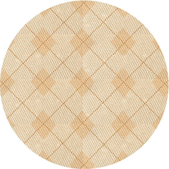 Ahgly Company Indoor Round Patterned Cantaloupe Orange Area Rugs, 8' Round