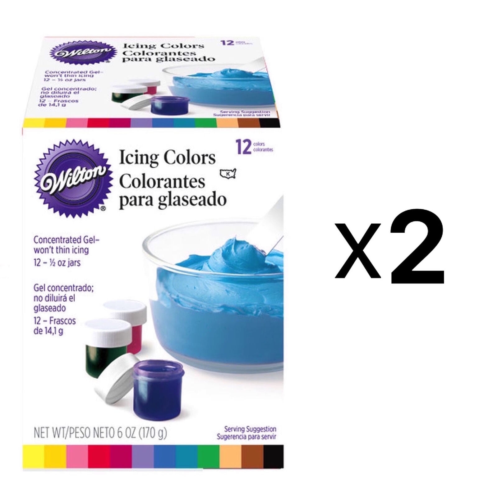 Wilton Set of 12 Concentrated Gel Icing Colors, ½ oz Jars (Pack of 2) - Walmart.com - Walmart.com