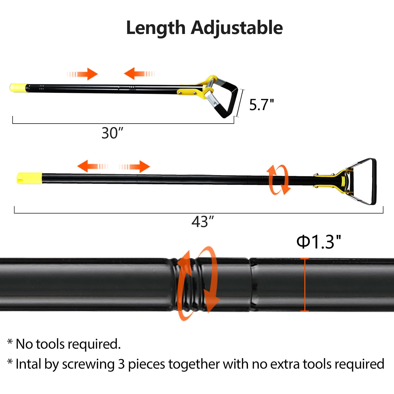 AEASKIEY Hula Hoe Weeder with 90inch Adjustable Long Handle, Garden Tools Hoe, Stirrup Hoe Tools for Garden