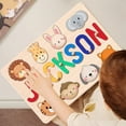 thumbnail image 2 of Children's Personalized Name Puzzle Wooden Educational Toy Birthday Gift, 2 of 5