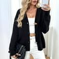 thumbnail image 6 of Vivianyn HD Women's V Neck Cardigan Sweater with Large Buttons, Casual Open Front Coat,Black,Size S-XXL, 6 of 9