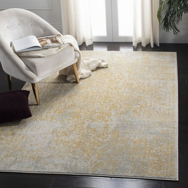 SAFAVIEH Evoke Trena Traditional Distressed Area Rug, Ivory/Gold, 4' x 6'