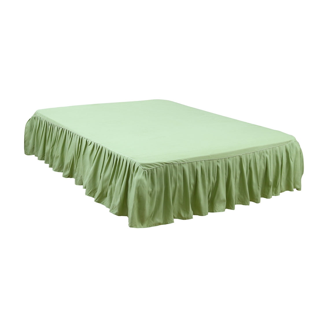 Home Pleated Bed Skirts Polyester Solid Dust Ruffle 14 Inch Drop Lawn