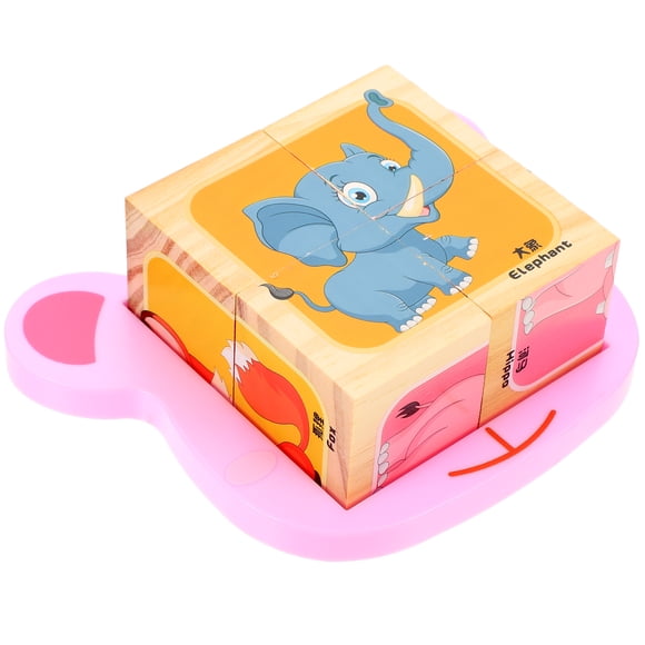 Miangastore Kids Toy Wooden Cube Puzzle Game Assorted Color 1 Set 3.5X3.5X1.8In