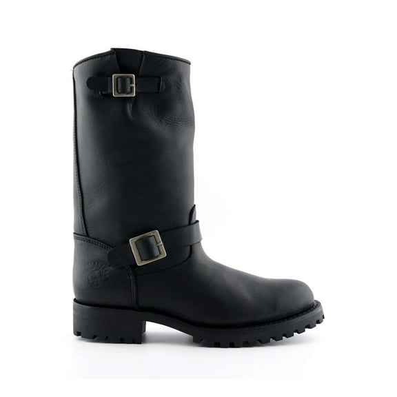 Grinders Mens Black Western Combat Leather Boots- Wild One