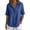 Dark blue, variant on Women's V Neck Mid Sleeve Casual T Shirt Loose Fit Pullover Top Soft Comfy Daily Summer Basic Blouse by Yigetop Khaki XXL