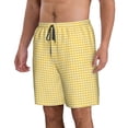 thumbnail image 2 of Bixox Men's Yellow Gingham printing Casual Classic Fit Short Summer Beach Shorts, 2 of 6